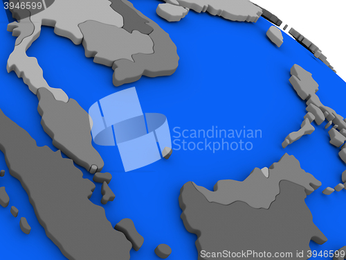 Image of Malaysia on political Earth model