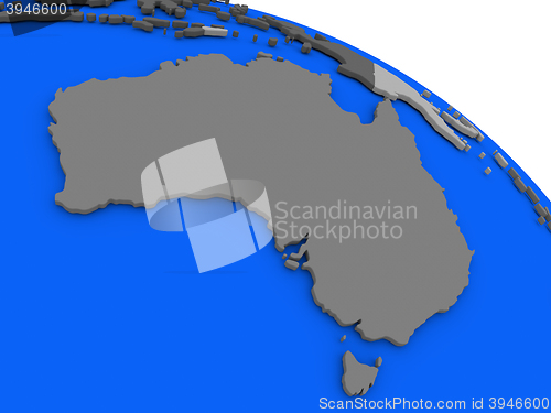 Image of Australia on political Earth model