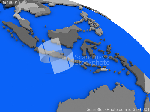 Image of Indonesia on political Earth model