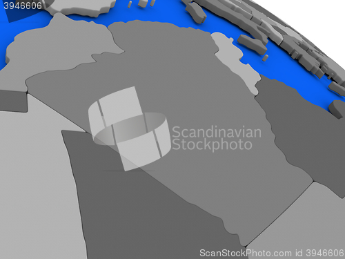 Image of Algeria on political Earth model