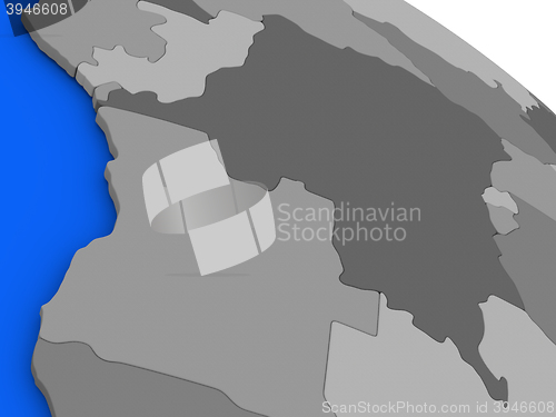 Image of Democratic Republic of Congo on political Earth model