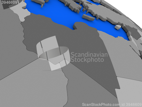 Image of Libya on political Earth model