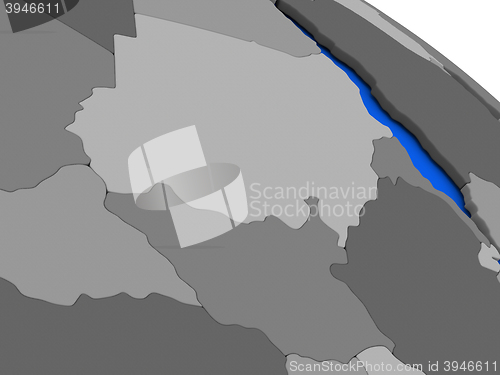 Image of Sudan and South Sudan on political Earth model