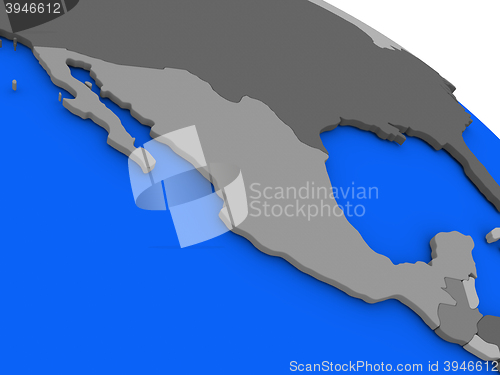 Image of Mexico on political Earth model