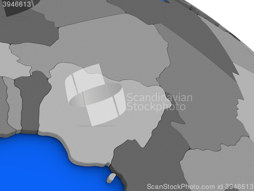 Image of Niger and Nigeria on political Earth model