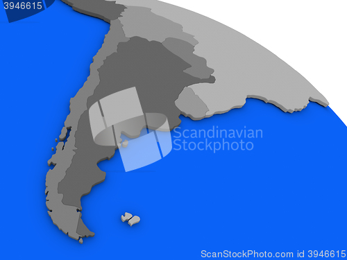 Image of Argentina and Chile on political Earth model