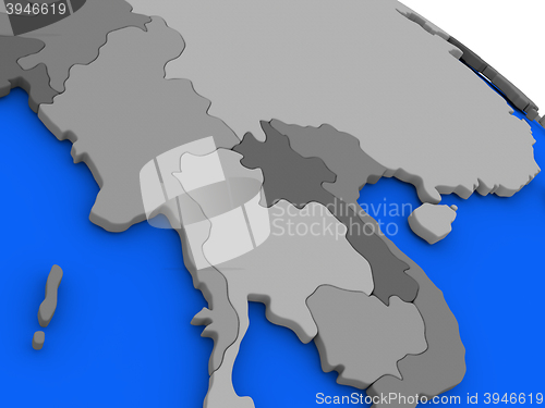 Image of Myanmar on political Earth model