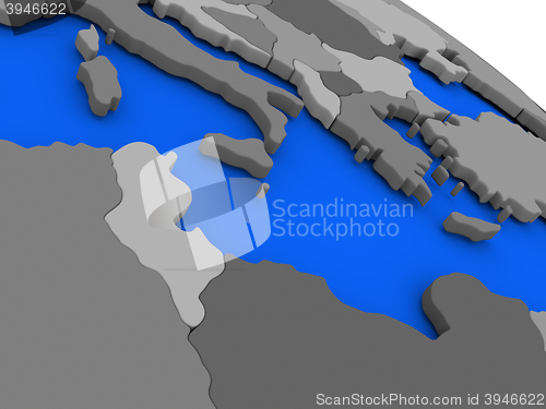 Image of Tunisia on political Earth model