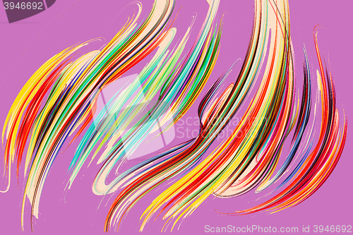 Image of Fractal image: glowing colored stripes and lines.