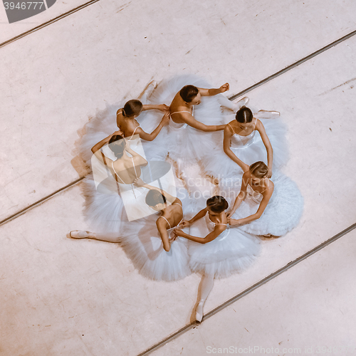 Image of The seven ballerinas on floor