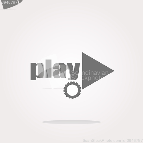 Image of vector video play button (icon) over white background