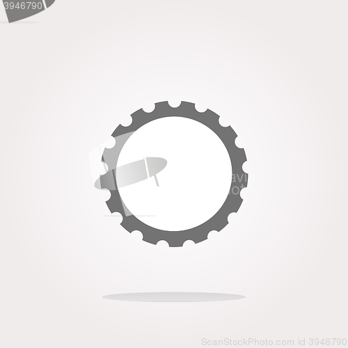 Image of vector gear web icon, button isolated on white background