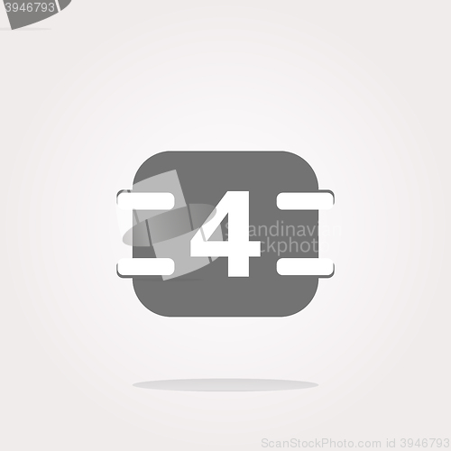 Image of vector calendar button (icon) over white background