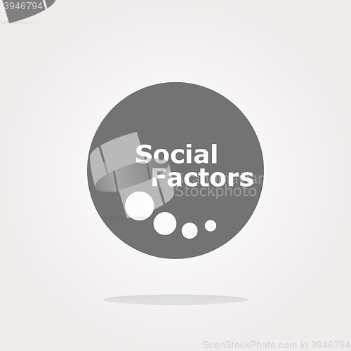 Image of vector social factors web button, icon isolated on white