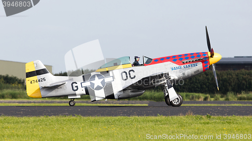 Image of LEEUWARDEN, THE NETHERLANDS - JUNE 10: P51 Mustang displaying at