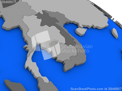 Image of Thailand on political Earth model