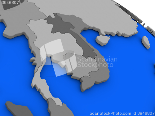 Image of Thailand on political Earth model