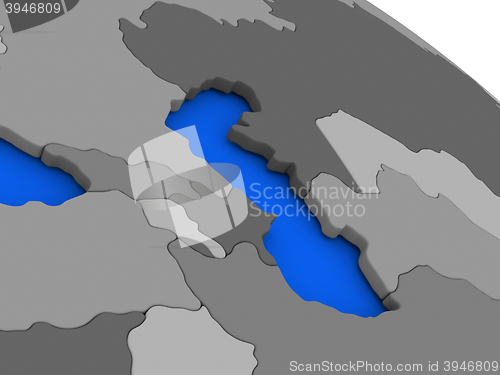 Image of Caucasus region on political Earth model