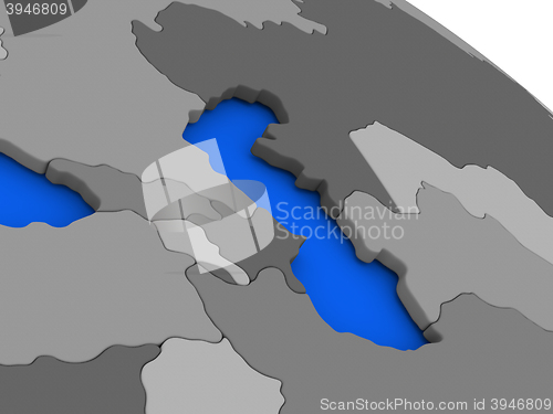 Image of Caucasus region on political Earth model