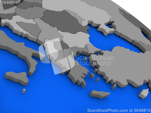 Image of Greece on political Earth model