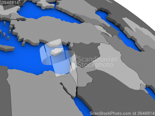 Image of Middle East on political Earth model