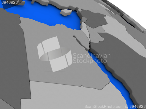 Image of Egypt on political Earth model