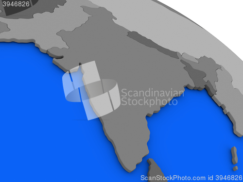 Image of India on political Earth model