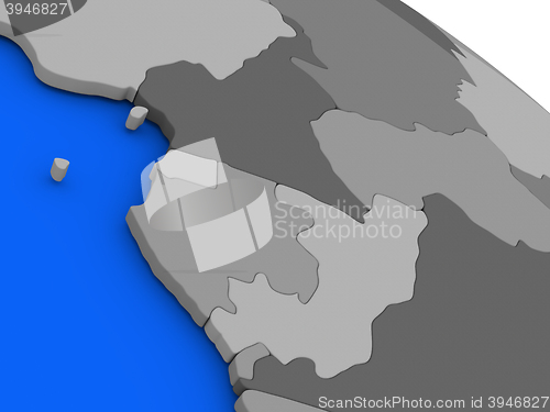 Image of Cameroon, Gabon and Congo on political Earth model