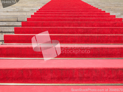 Image of Red carpet on stairway