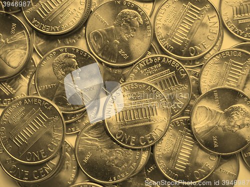 Image of Dollar coins background - vintage