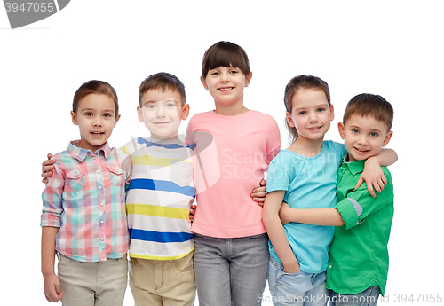 Image of happy smiling little children hugging