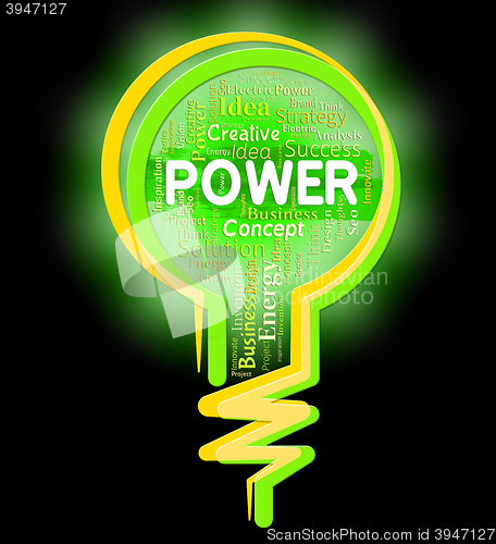 Image of Power Lightbulb Means Mightiness Might And Lightbulbs