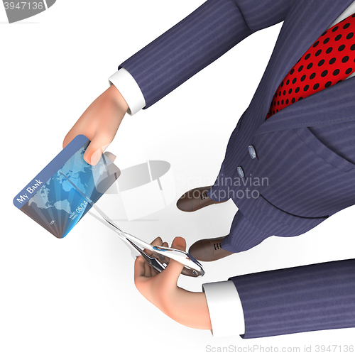 Image of Credit Card Indicates Business Person And Bought 3d Rendering