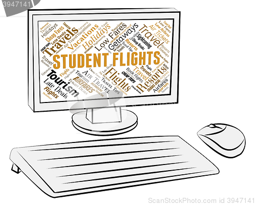 Image of Student Flights Means Pc Computing And Fly