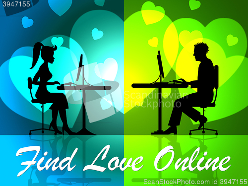 Image of Find Love Online Means Web Site And Loving