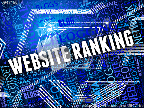 Image of Website Ranking Shows Marketing Optimization And Online