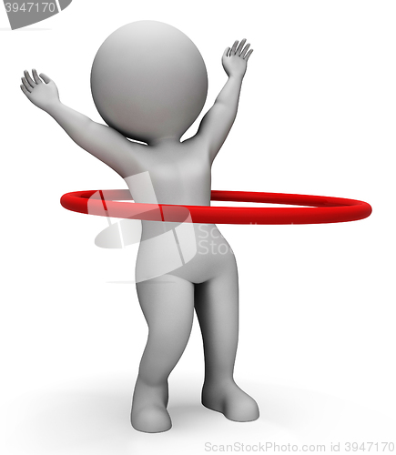 Image of Hula Hoop Indicates Working Out And Active 3d Rendering