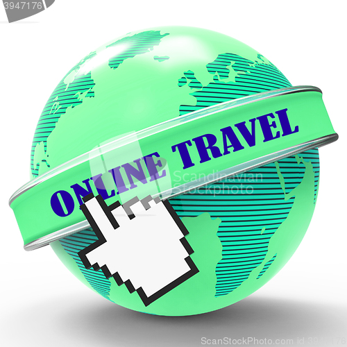 Image of Online Travel Represents Web Site And Holiday