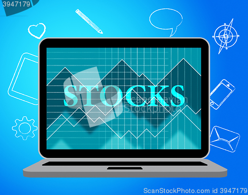 Image of Stocks Online Indicates Searching Www And Computer