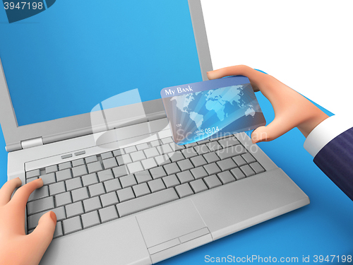 Image of Credit Card Represents World Wide Web And Business 3d Rendering