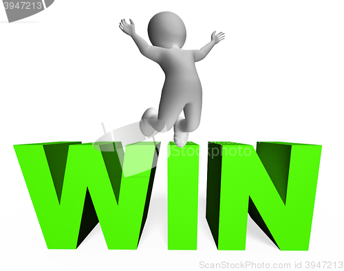 Image of Win Character Shows Illustration Jumps And Characters 3d Renderi