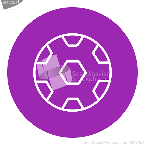 Image of Soccer ball line icon.