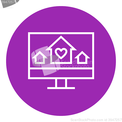 Image of Smart house technology line icon.