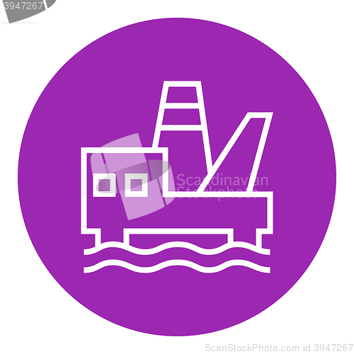 Image of Offshore oil platform line icon.