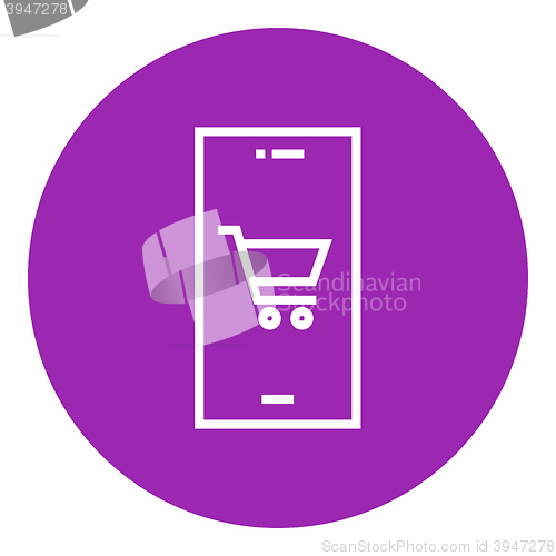 Image of Online shopping line icon.