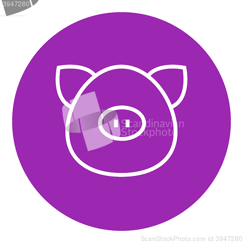 Image of Pig head line icon.