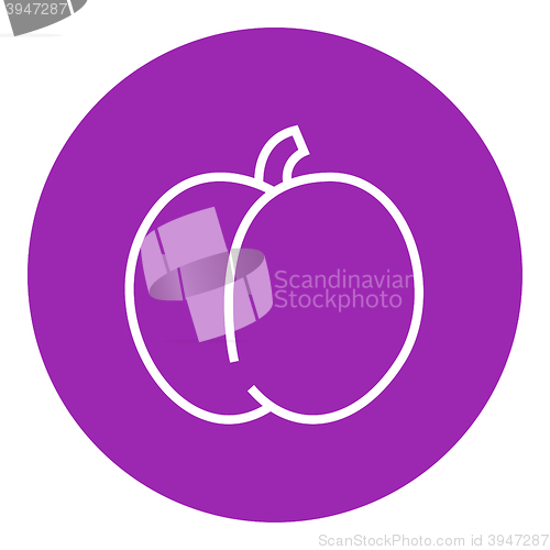 Image of Plum with leaf line icon.