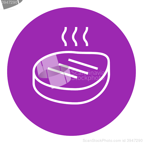 Image of Grilled steak line icon.