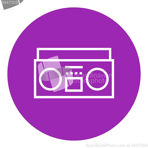 Image of Radio cassette player line icon.