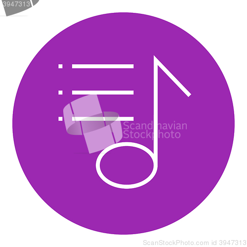 Image of Musical note line icon.